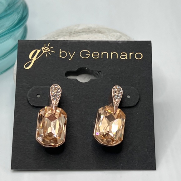 G by Gennaro Crystal Peach & Gold Statement Earrings $12ea / 3 for $20 - Picture 3 of 5
